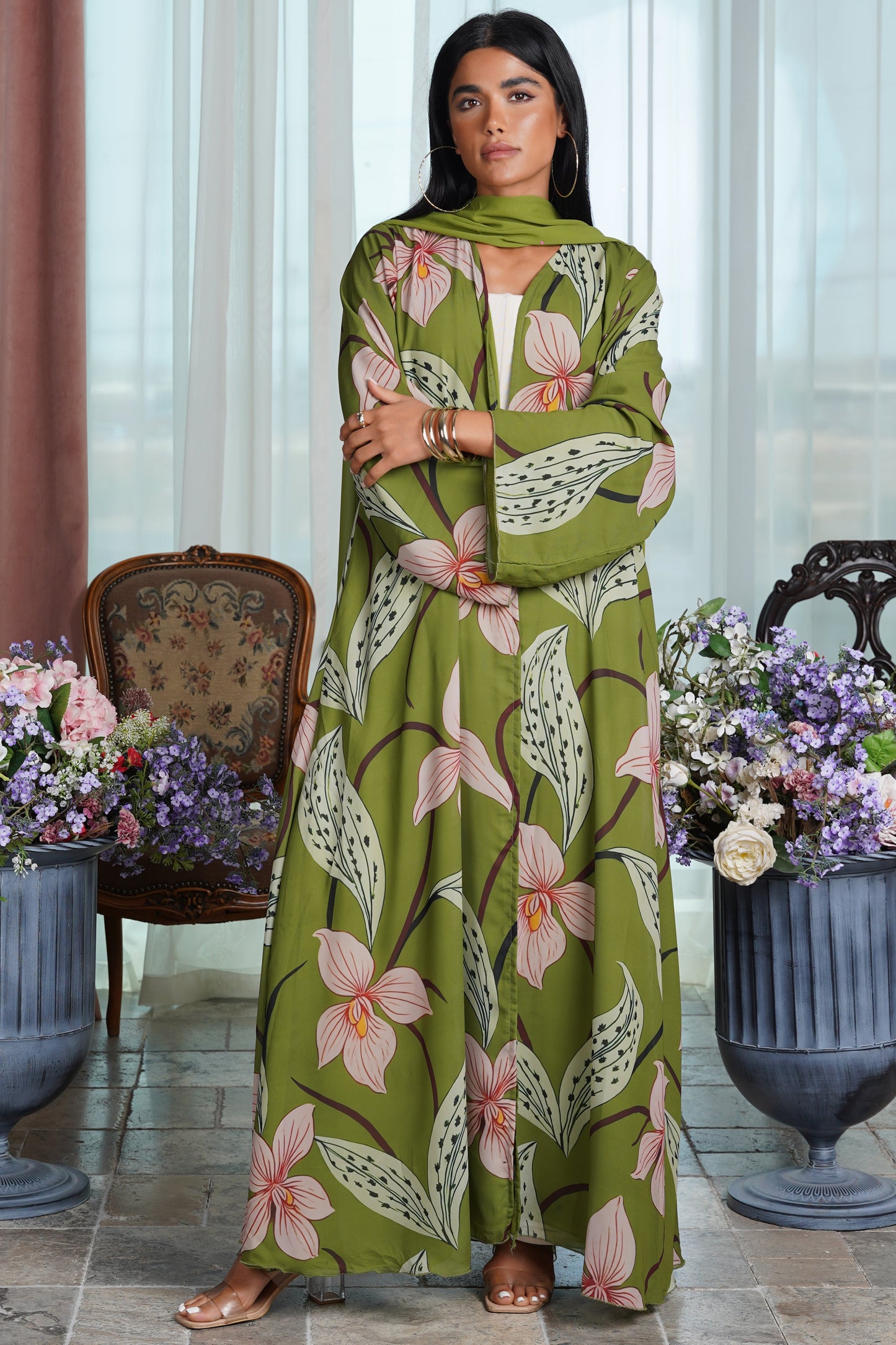 Blossom in Moss Green