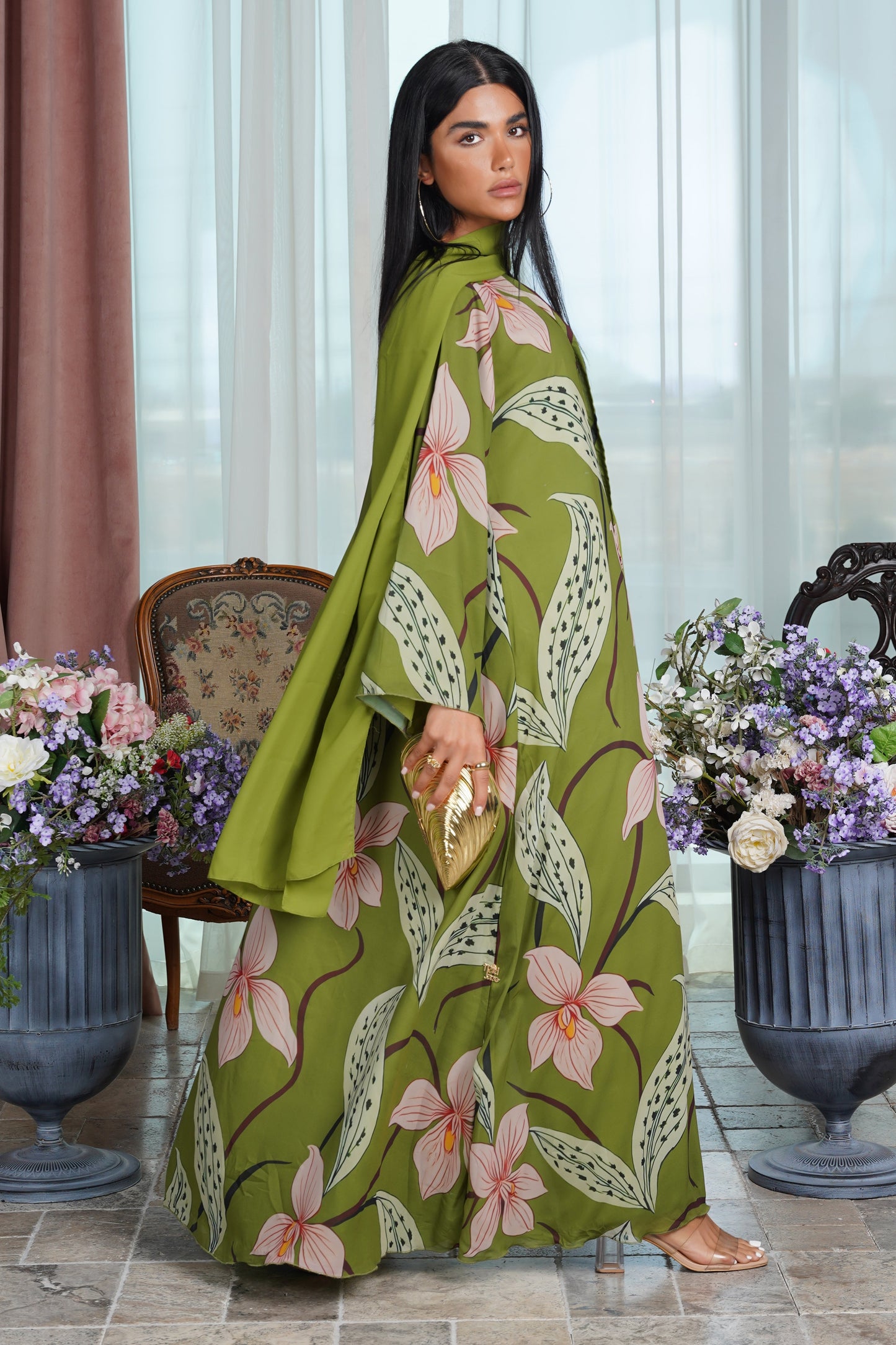 Blossom in Moss Green