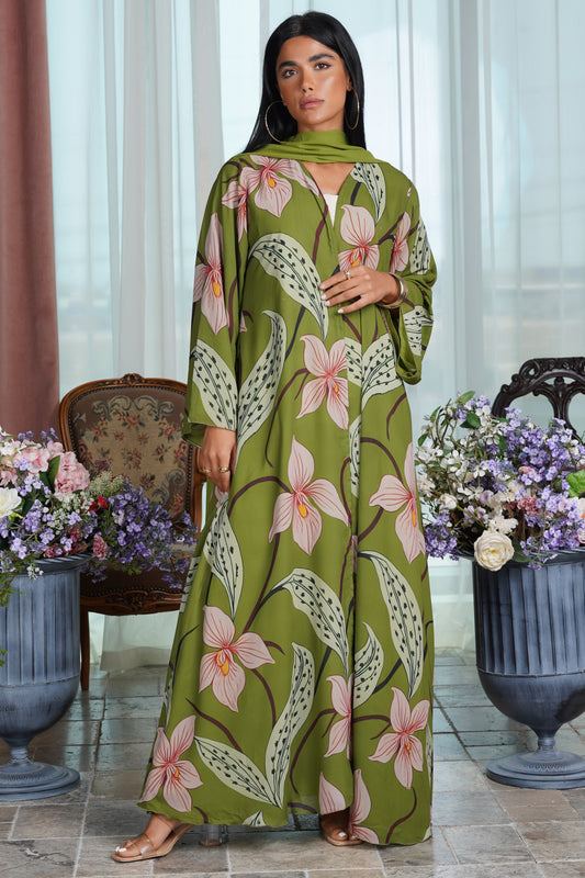 Blossom in Moss Green